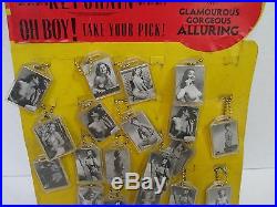 Rare VTG Hollywood Screen Gals Pin Up Girls Keychains Advertising Display Sign