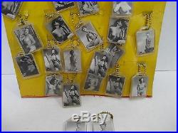 Rare VTG Hollywood Screen Gals Pin Up Girls Keychains Advertising Display Sign