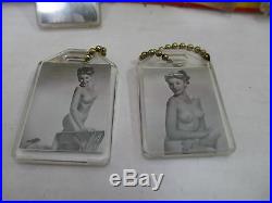 Rare VTG Hollywood Screen Gals Pin Up Girls Keychains Advertising Display Sign