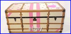 Rare Victorias Secret Oversized Trunk Store Display Leather Belted Storage 48