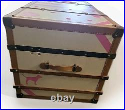 Rare Victorias Secret Oversized Trunk Store Display Leather Belted Storage 48