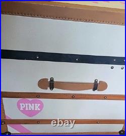 Rare Victorias Secret Oversized Trunk Store Display Leather Belted Storage 48
