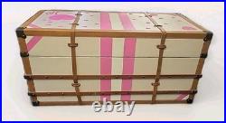 Rare Victorias Secret Oversized Trunk Store Display Leather Belted Storage 48