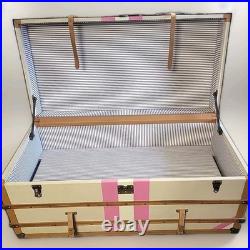 Rare Victorias Secret Oversized Trunk Store Display Leather Belted Storage 48