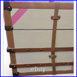 Rare Victorias Secret Oversized Trunk Store Display Leather Belted Storage 48
