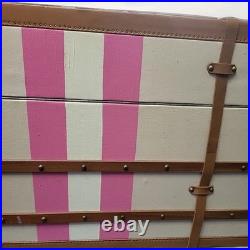 Rare Victorias Secret Oversized Trunk Store Display Leather Belted Storage 48