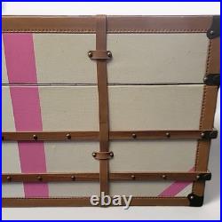 Rare Victorias Secret Oversized Trunk Store Display Leather Belted Storage 48