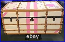 Rare Victorias Secret Oversized Trunk Store Display Leather Belted Storage 48