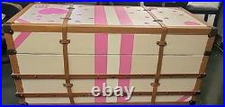 Rare Victorias Secret Oversized Trunk Store Display Leather Belted Storage 48