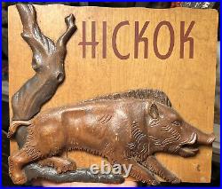 Rare Vintage 1930's Carved Wood Hickok Co. Cufflink Advertising Display