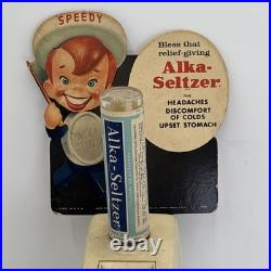 Rare Vintage 1950's Alka-Seltzer Single Dose Dispenser Grinder Original Sign