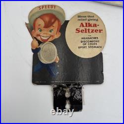 Rare Vintage 1950's Alka-Seltzer Single Dose Dispenser Grinder Original Sign