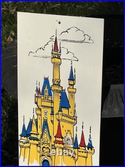 Rare Vintage 1960's Walt Disney Productions Disneyland Store Display Sign 36.5