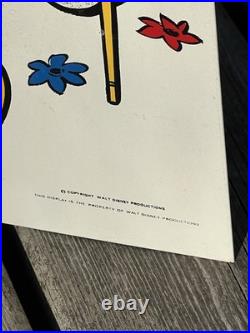 Rare Vintage 1960's Walt Disney Productions Disneyland Store Display Sign 36.5