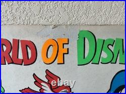 Rare! Vintage 47 Walt Disney Store Display Sign Mickey Mouse Wonderful World