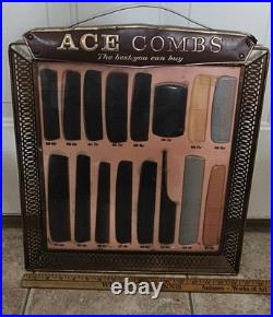 Rare Vintage Ace Combs Store Display Dealer Grooming Mens Ladies Cosmetic Sign