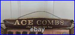 Rare Vintage Ace Combs Store Display Dealer Grooming Mens Ladies Cosmetic Sign