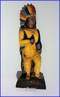 Rare Vintage Alfco Tobacco Cigar Store Indian Chief Advertising Display Statue