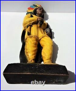 Rare Vintage Alfco Tobacco Cigar Store Indian Chief Advertising Display Statue