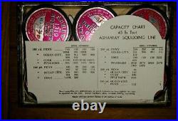 Rare Vintage Ashaway store advertising display 6 full with fishing lines