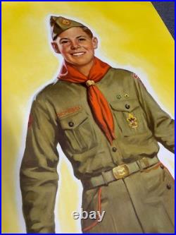 Rare Vintage BSA Boy Scout Uniform Store Display Poster#4607 Lawrence Wilbur