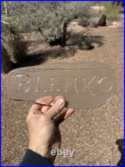 Rare Vintage Blenko Clear Glass Dealer Store Display Sign