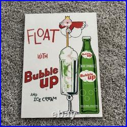 Rare Vintage Bubble Up Cardboard Advertising Sign Store Promotional Display
