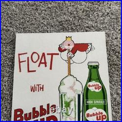 Rare Vintage Bubble Up Cardboard Advertising Sign Store Promotional Display