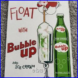 Rare Vintage Bubble Up Cardboard Advertising Sign Store Promotional Display