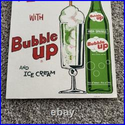 Rare Vintage Bubble Up Cardboard Advertising Sign Store Promotional Display