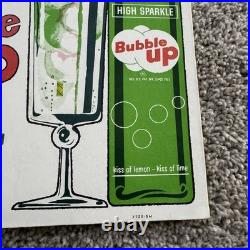 Rare Vintage Bubble Up Cardboard Advertising Sign Store Promotional Display