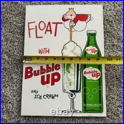 Rare Vintage Bubble Up Cardboard Advertising Sign Store Promotional Display