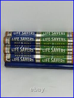 Rare Vintage CANADA Tin Lithograph LIFE SAVERS Candy Store DISPLAY Rack Signage