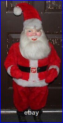 Rare Vintage Christmas 41'' Stuffed 7UP Santa Claus Store Display