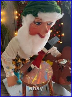 Rare Vintage David Hamberger Animated Artist Elf Gnome Christmas Store Display