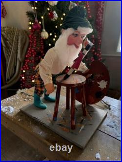 Rare Vintage David Hamberger Animated Artist Elf Gnome Christmas Store Display