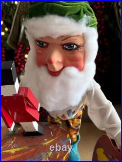 Rare Vintage David Hamberger Animated Artist Elf Gnome Christmas Store Display Rare Vintage David Hamberger Animated Artist Elf Gnome Christmas Store Display