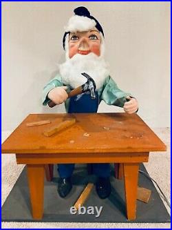 Rare Vintage David Hamberger Store Display Animated Mechanical Elf Christmas