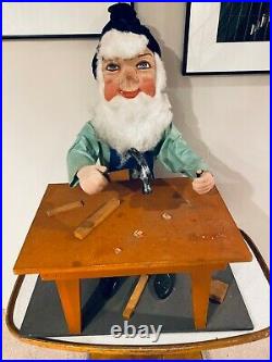 Rare Vintage David Hamberger Store Display Animated Mechanical Elf Christmas