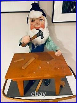 Rare Vintage David Hamberger Store Display Animated Mechanical Elf Christmas