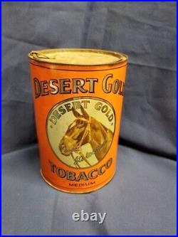 Rare Vintage Ex Lg Desert Gold Tobacco 3 lbs Tin Litho Can Store Display Empty