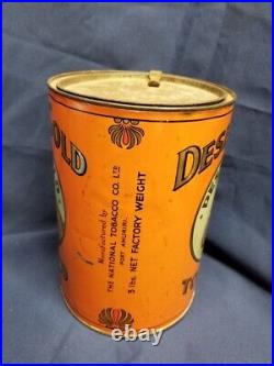 Rare Vintage Ex Lg Desert Gold Tobacco 3 lbs Tin Litho Can Store Display Empty