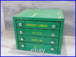 Rare Vintage GREENLEE Knockout Punch Store Display 4 Drawer Metal Parts Cabinet