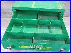 Rare Vintage GREENLEE Knockout Punch Store Display 4 Drawer Metal Parts Cabinet