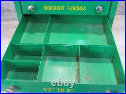 Rare Vintage GREENLEE Knockout Punch Store Display 4 Drawer Metal Parts Cabinet