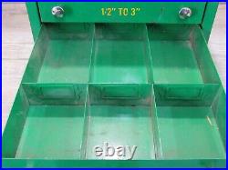 Rare Vintage GREENLEE Knockout Punch Store Display 4 Drawer Metal Parts Cabinet