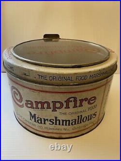 Rare Vintage General Store Countertop Campfire Marshmallow Tin Display