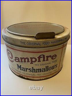 Rare Vintage General Store Countertop Campfire Marshmallow Tin Display