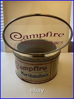 Rare Vintage General Store Countertop Campfire Marshmallow Tin Display