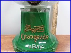 Rare Vintage Glass Daggett's Orangeade Soda Fountain Dispenser Store Display